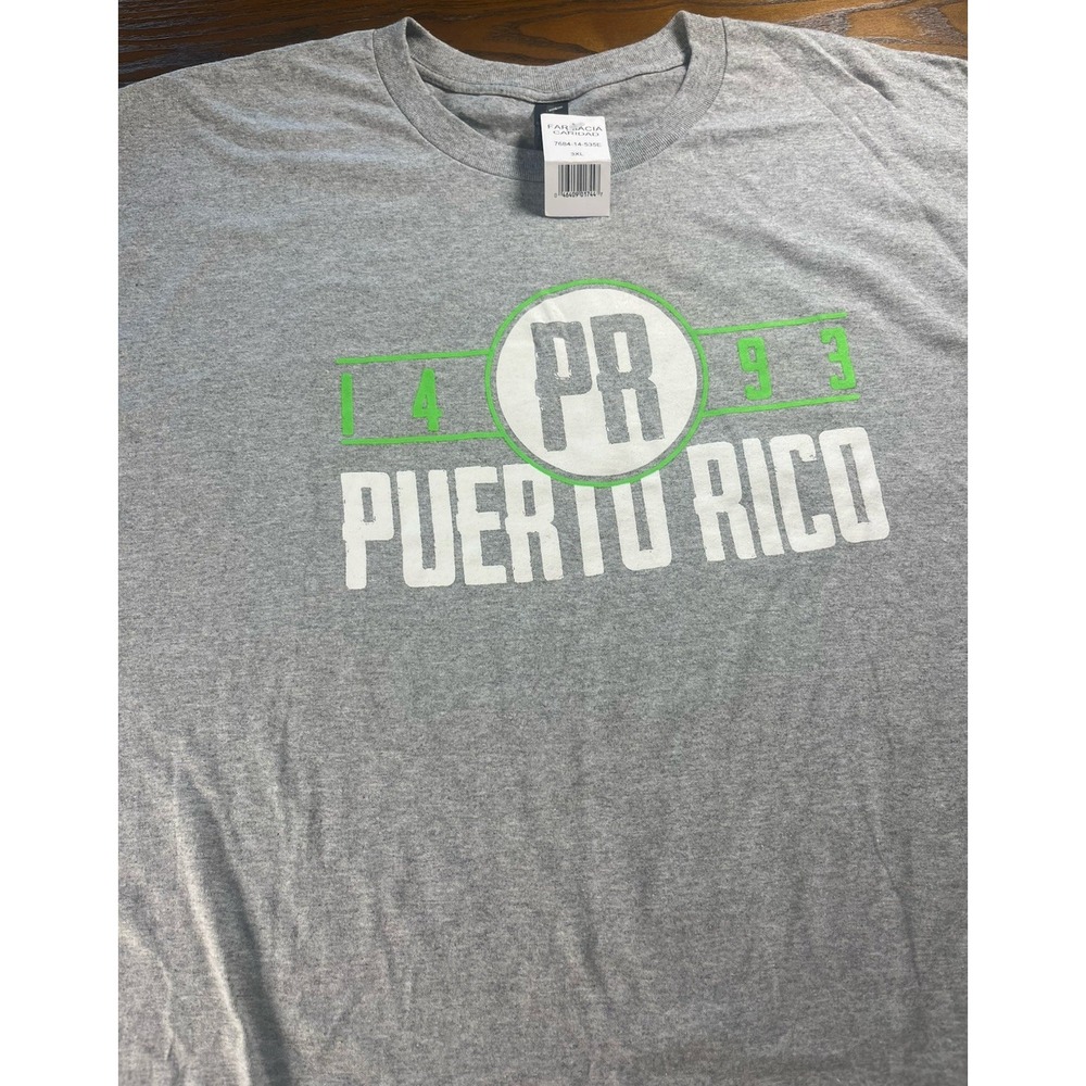 NWT Gildan Puerto Rico PR 1493 Gray Graphic T Shirt Size 3XL New